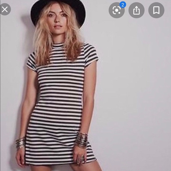 FP Beach Mock Neck Striped Dress - Picture 1 of 6